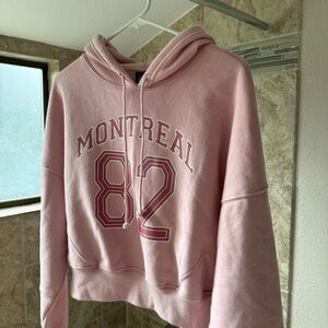 PacSun Cropped Pink Fleece Hoodie